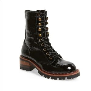 COPY - Jeffrey Campbell Sycamore Patent Combat Boot 7.5 8